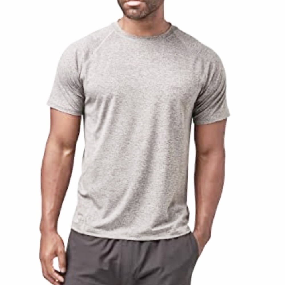 Unbranded men’s gray crewneck athletic performance material tee size medium